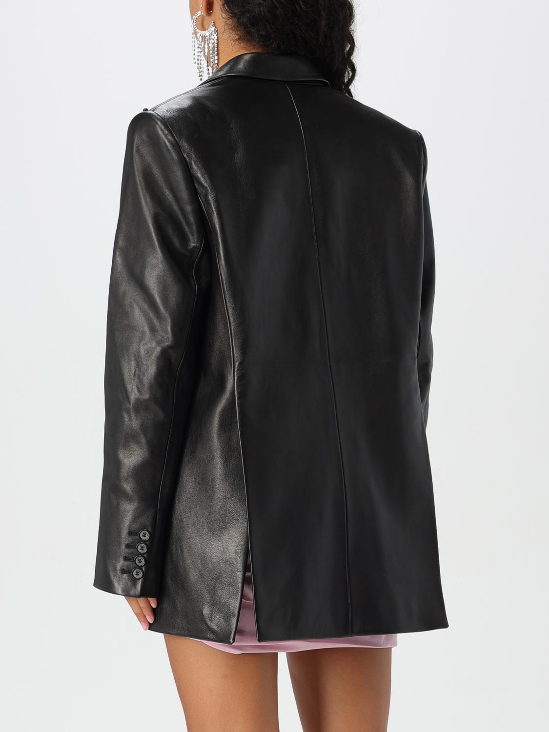 Oversized leather blazer - Black