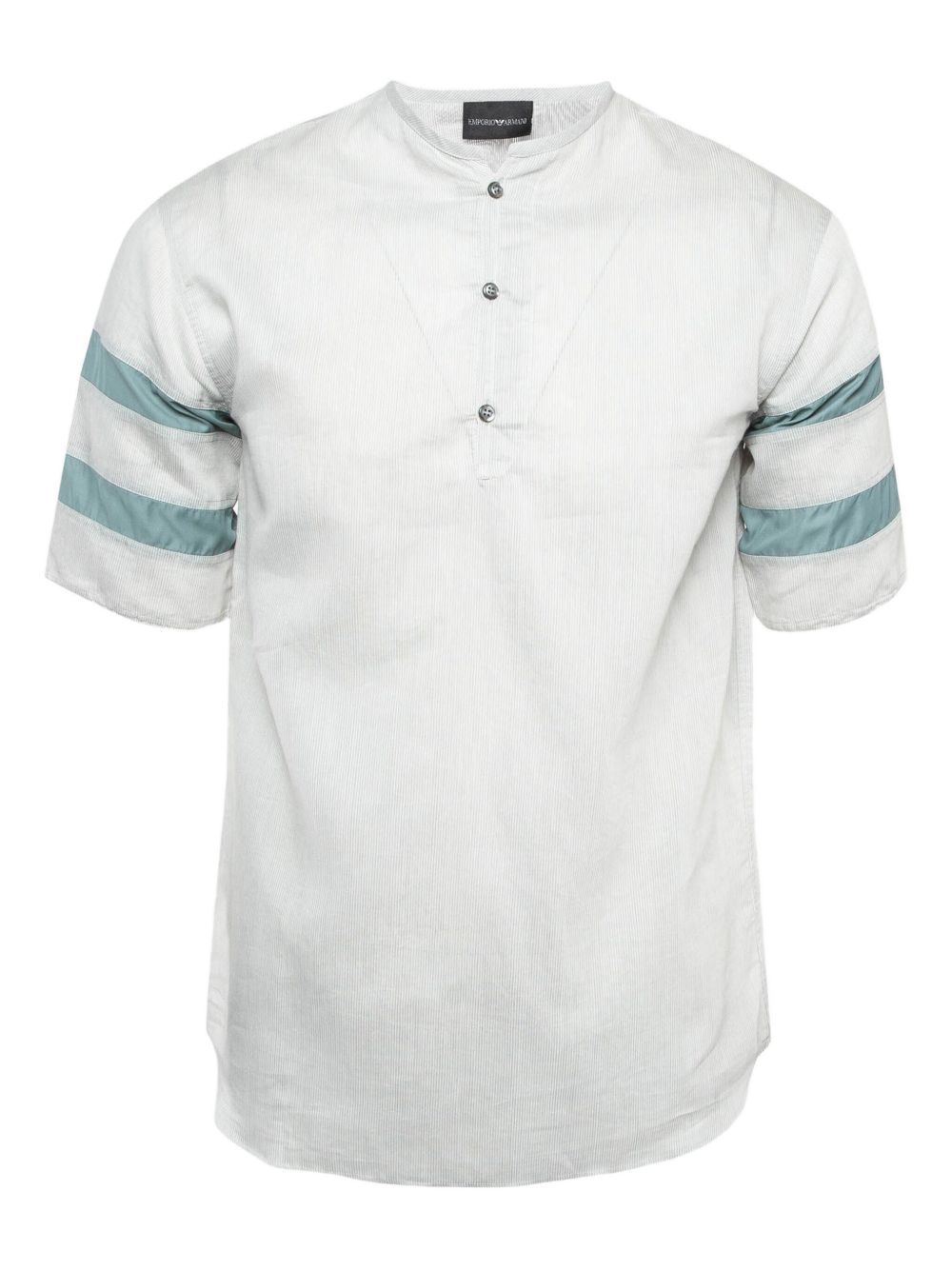 Striped half-front T-shirt - Grey