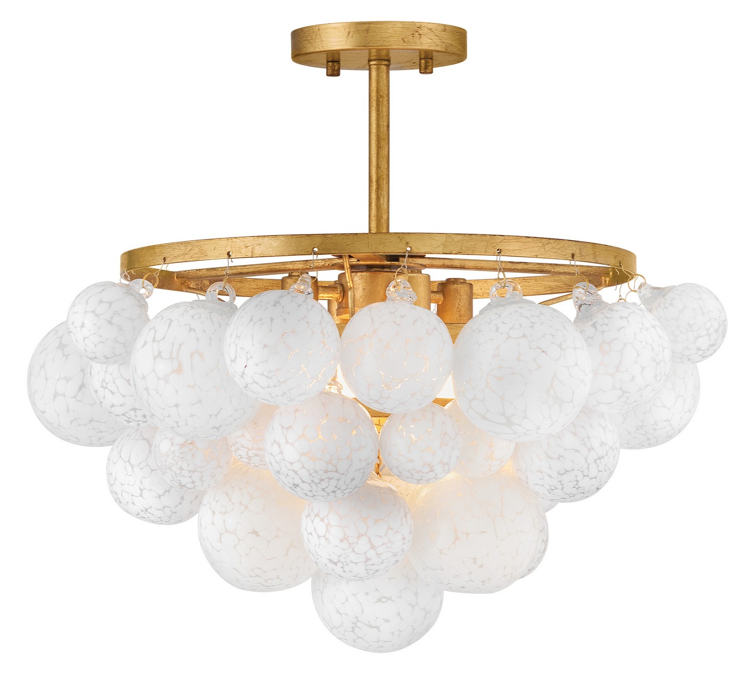 Distressed Brass LED Semi-Flush Mount from the Marabel Collection