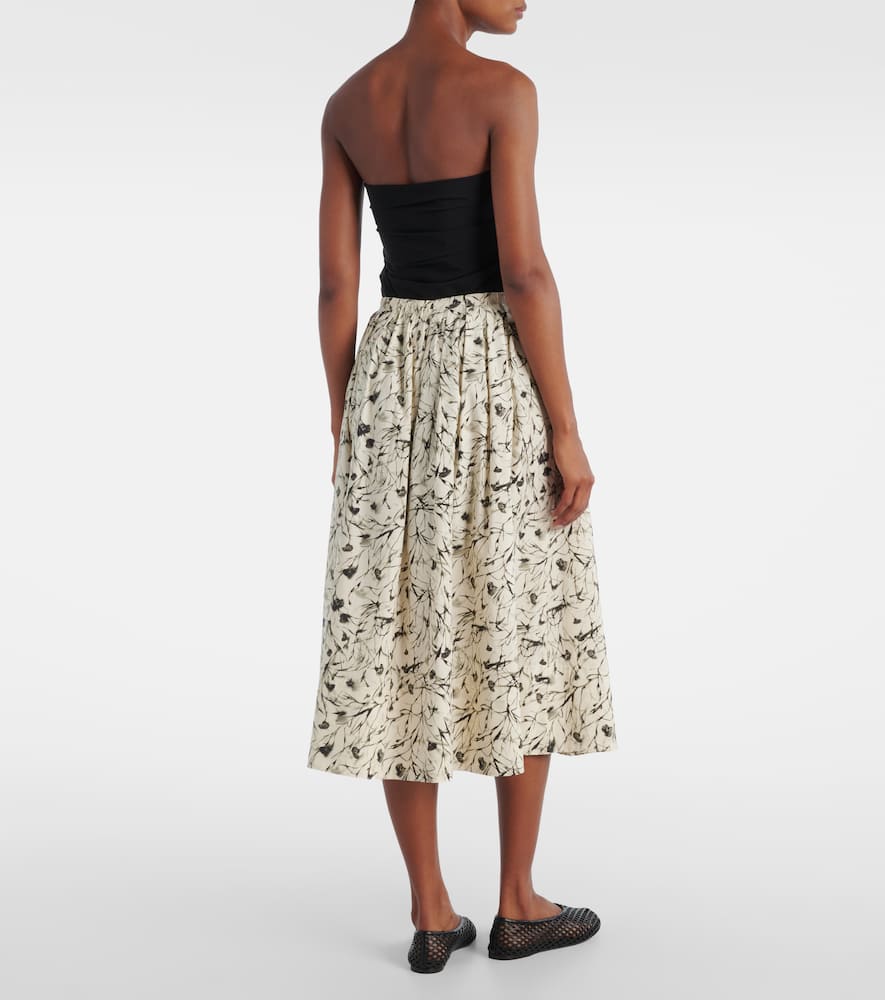 Austin printed cotton poplin midi skirt