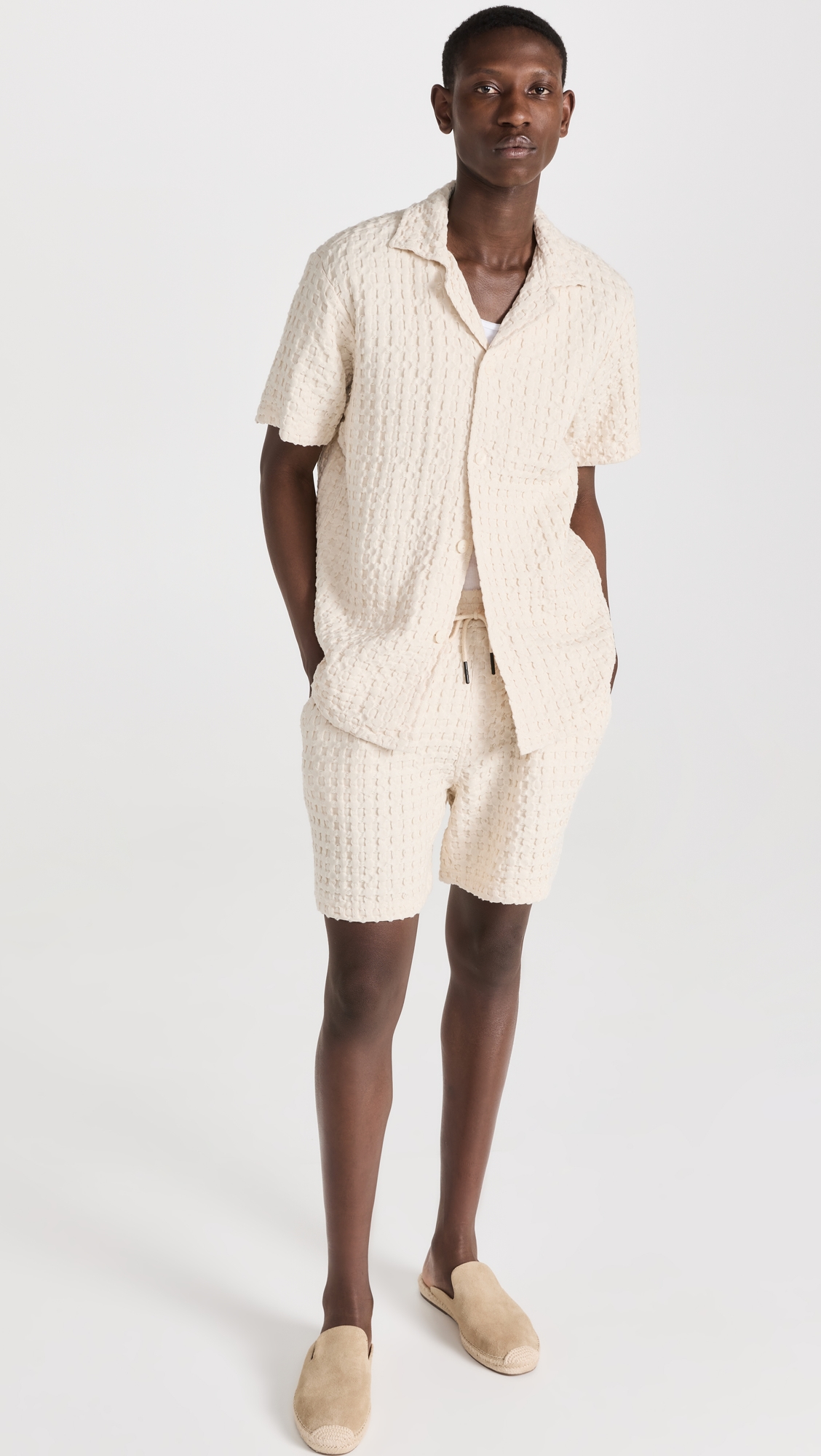Porto Waffle 6.25" Shorts Ecru
