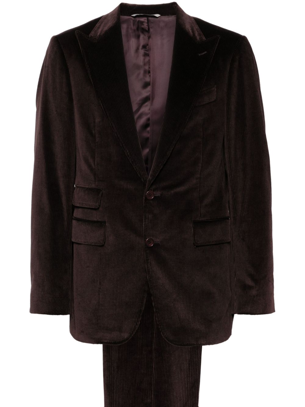 Single-breasted corduroy suit - Red
