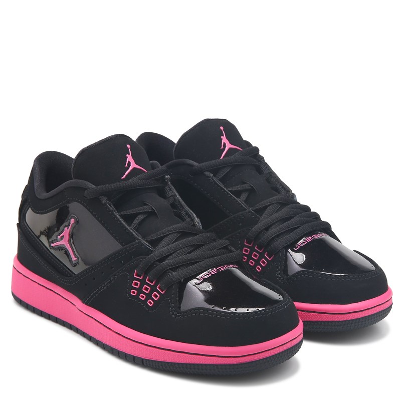 Kids' 1 Flight Low Sneaker Big Kid Shoes (Black/Pink)