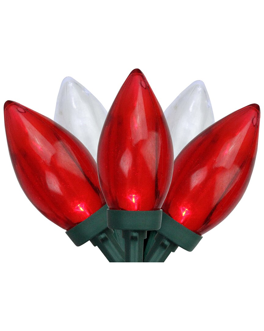 Northlight 25 Red And Pure White C9 Christmas Lights - 16 ft Green Wire