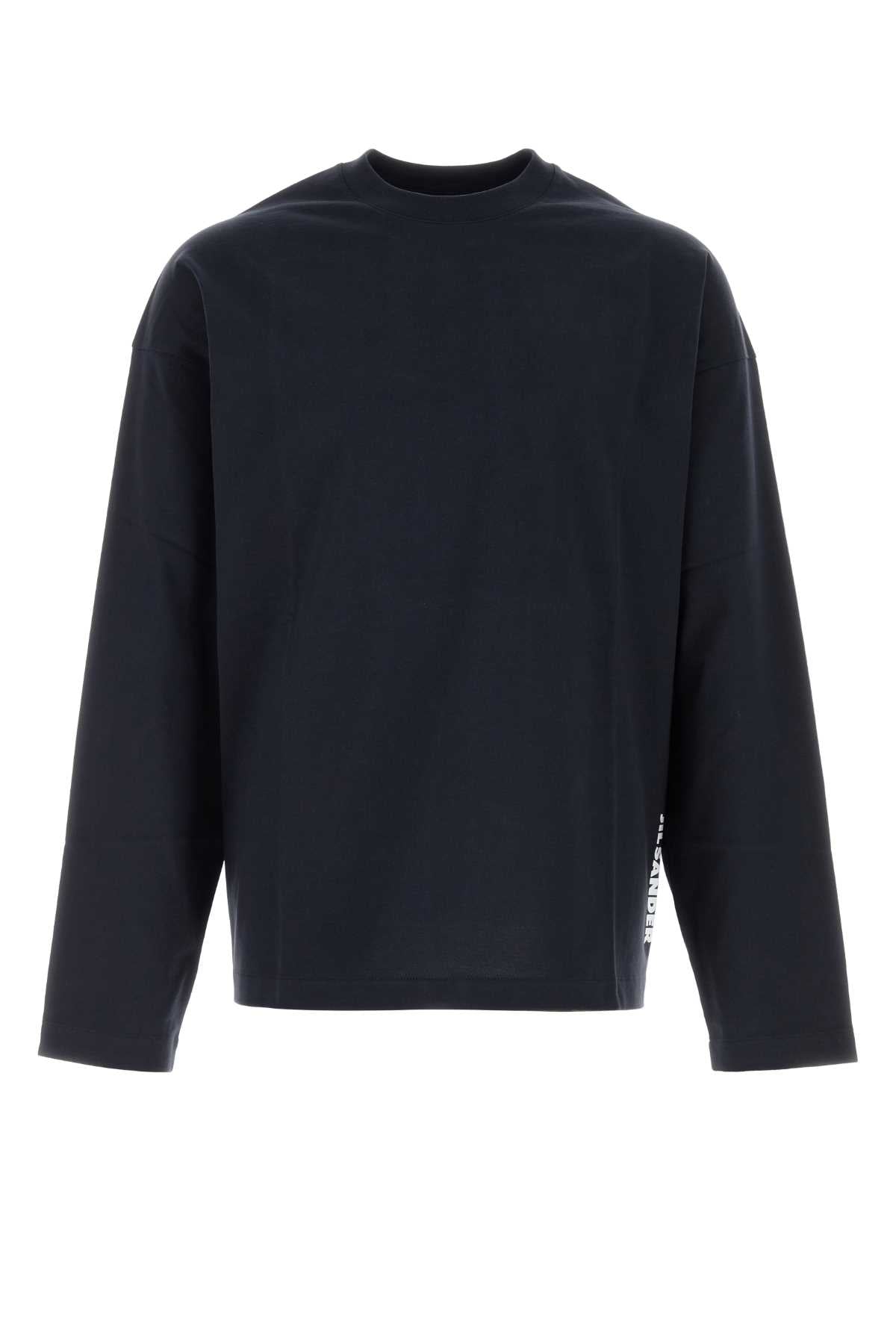 Cotton Long-Sleeve T-Shirt — Navy