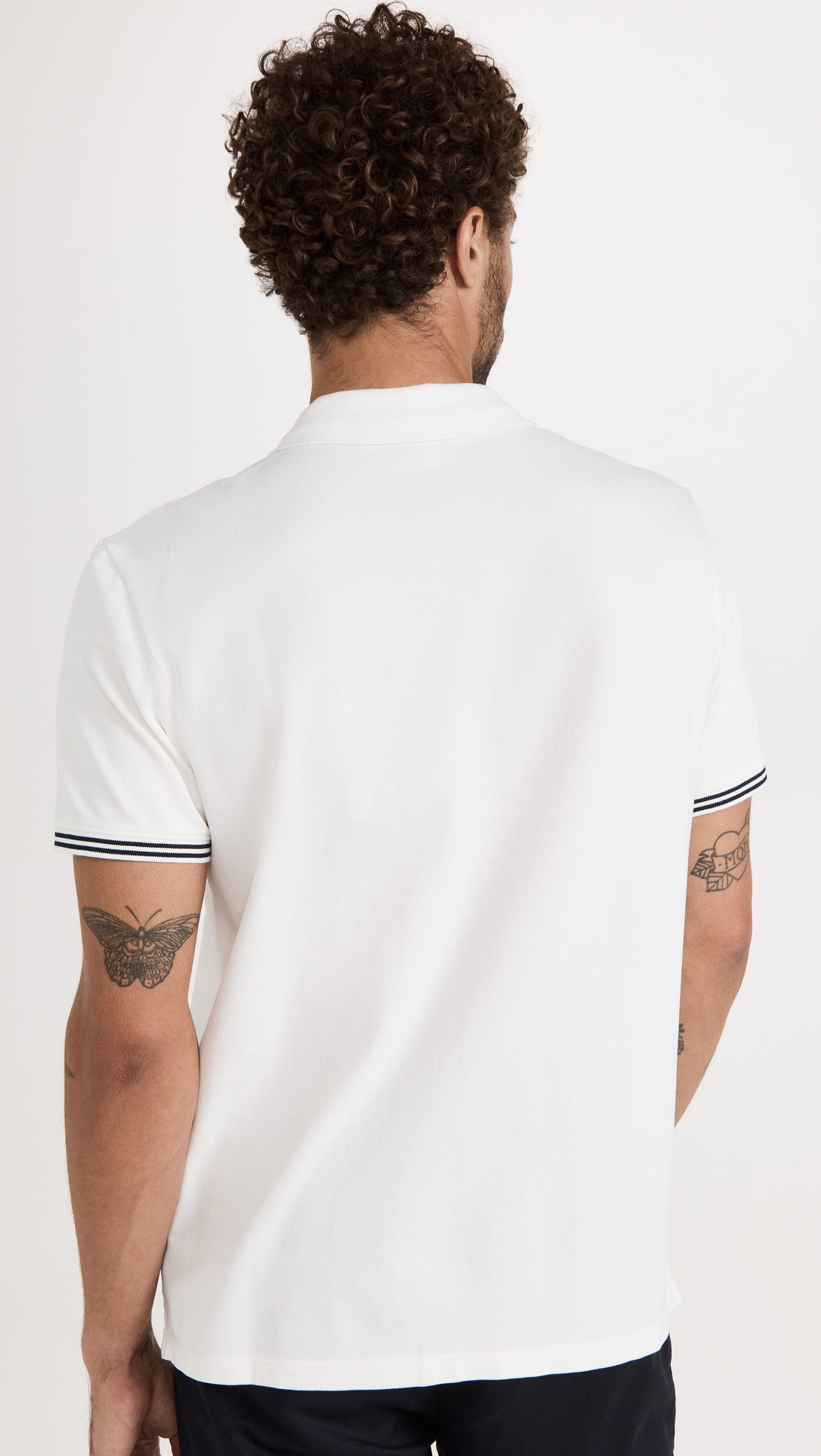 Tipped Collar Polo White
