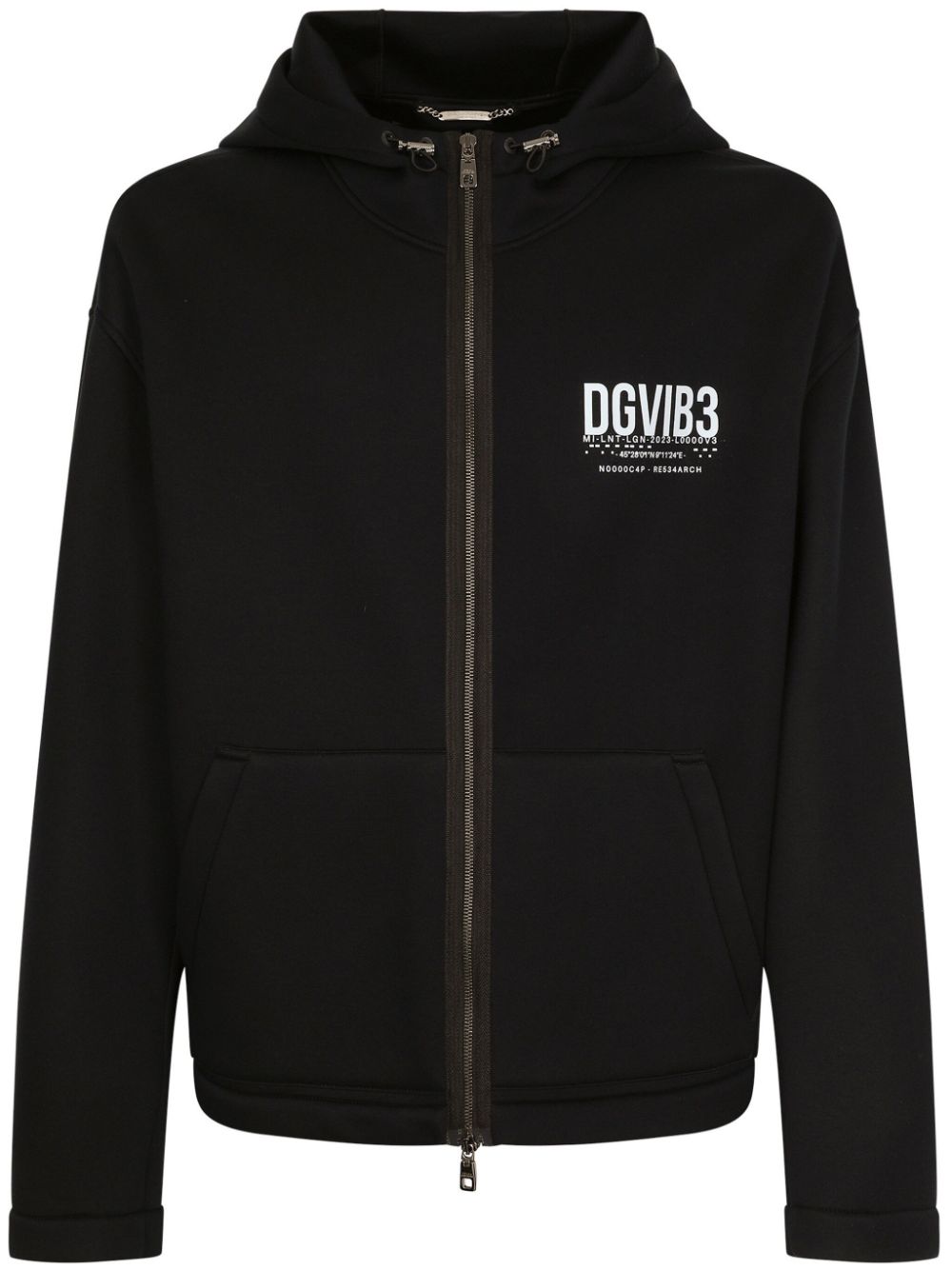 Logo-print hooded jacket - Black