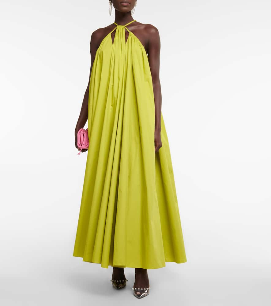 Halterneck cotton gown