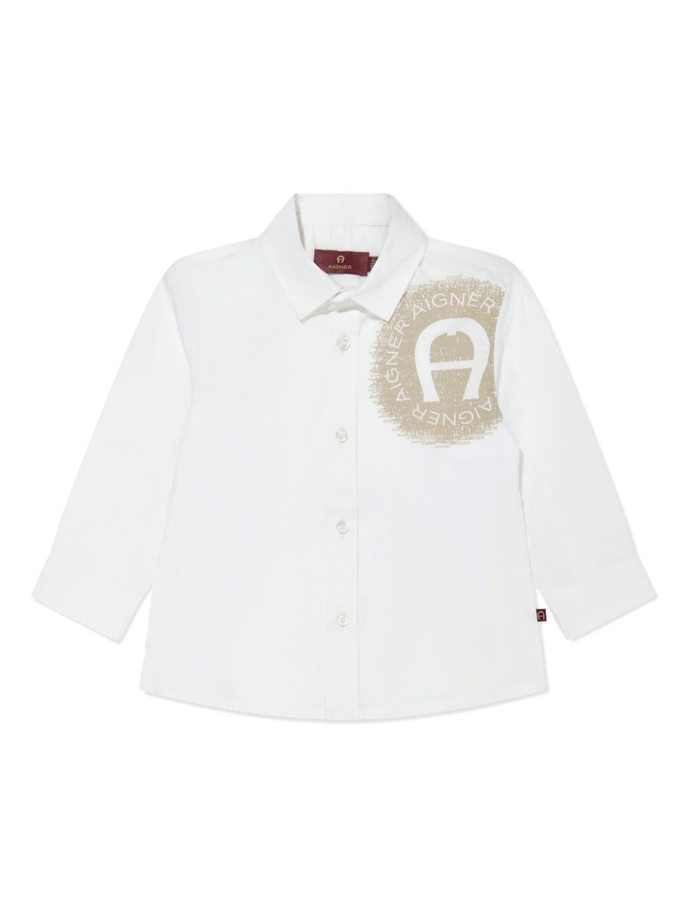 Logo-print cotton shirt - White