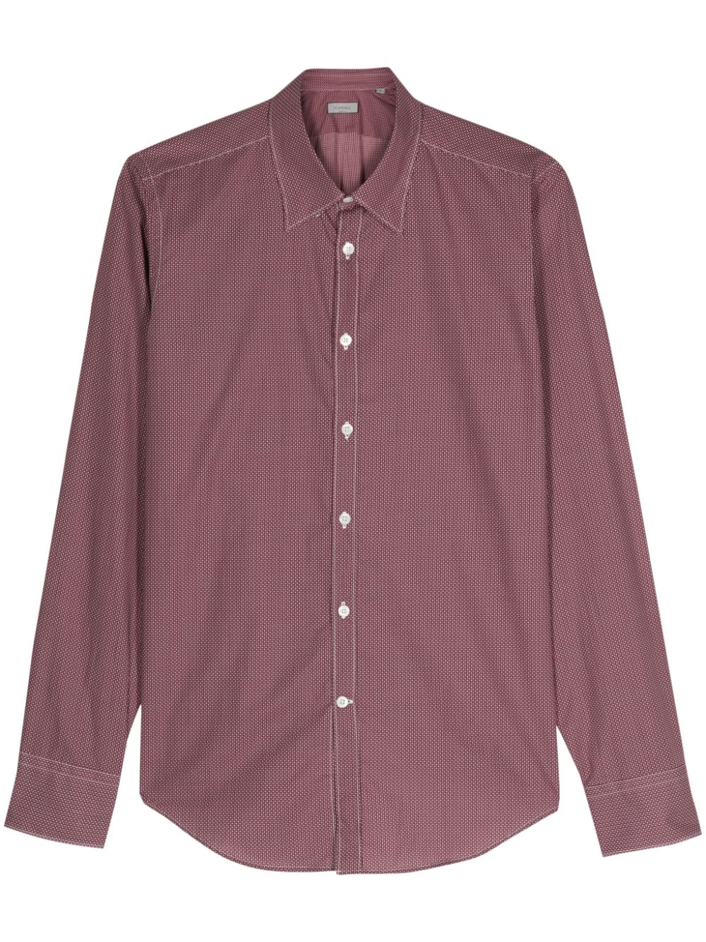 Geometric-pattern cotton shirt - Red