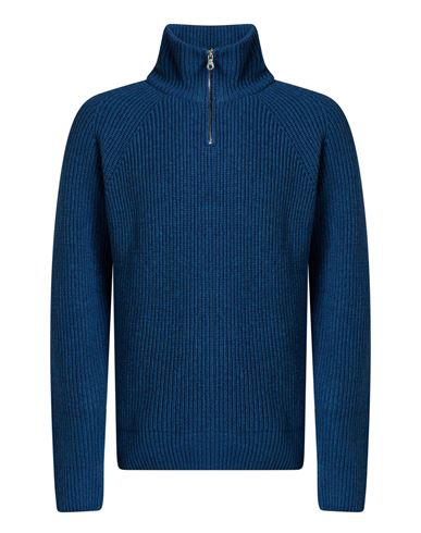 Man Turtleneck Blue Size 38 Polyamide, Viscose, Wool, Cashmere