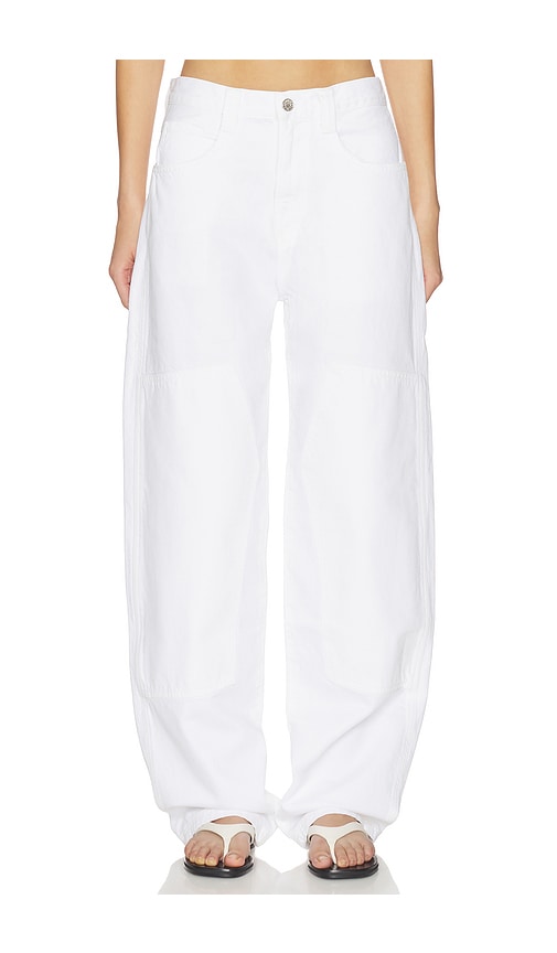 AGOLDE Laria Pieced Jean in Marshmallow - White. 24 also , 26, 27, 28, 29, 30, 31, 32