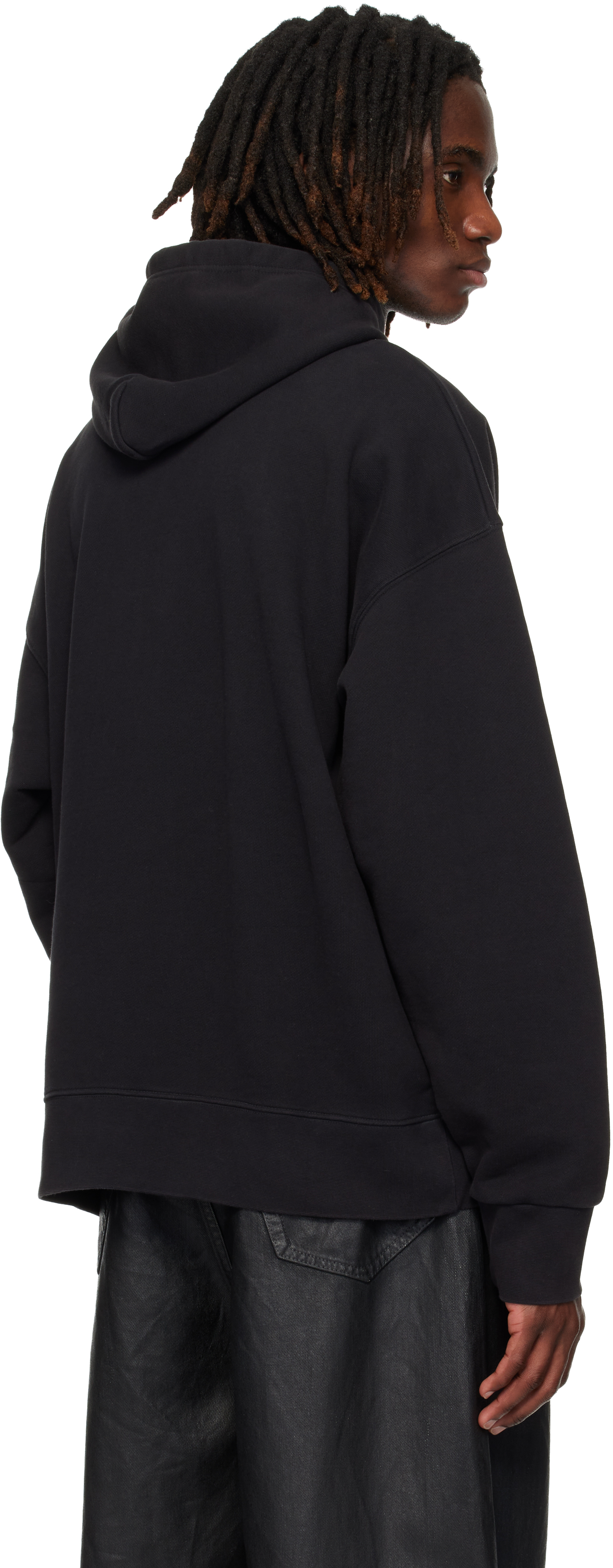 Black Trompe l'Oeil Zip Hoodie