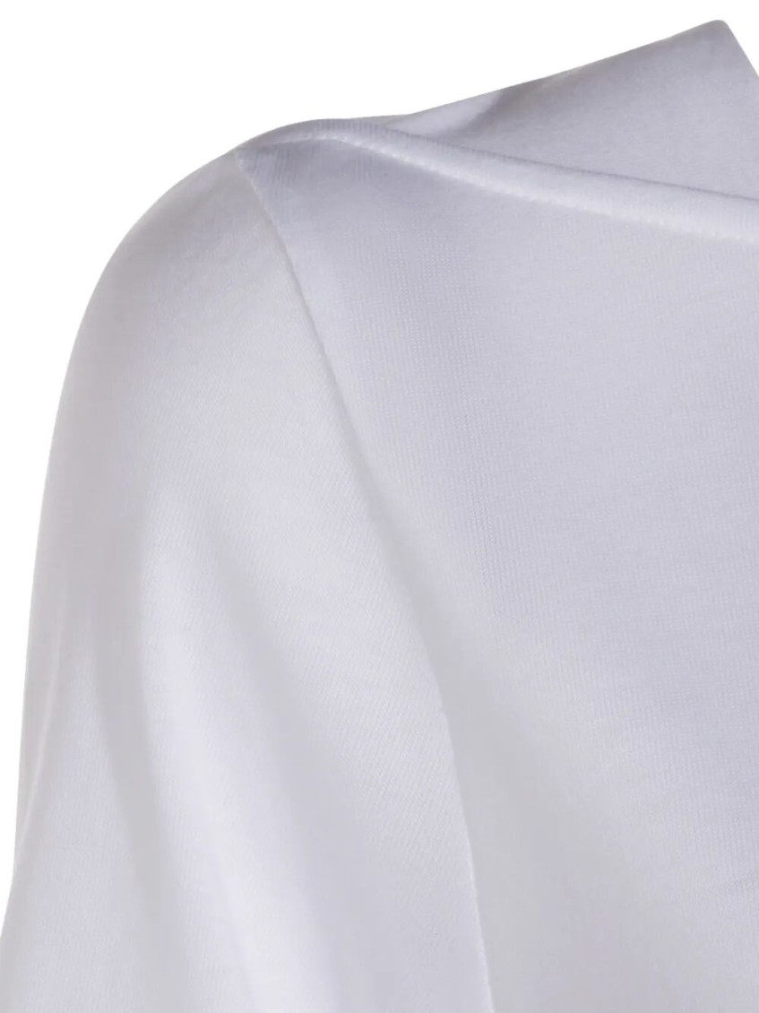 White Boat Neck Midi Dress