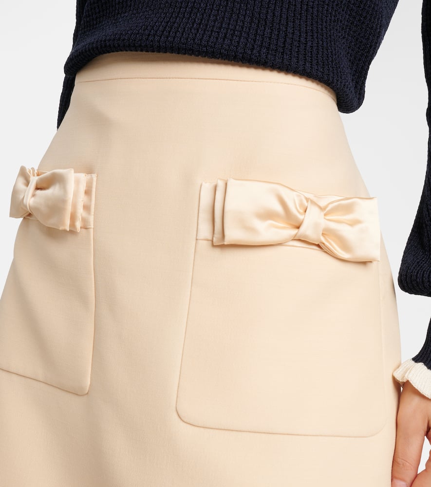 Crepe Couture bow-detail miniskirt