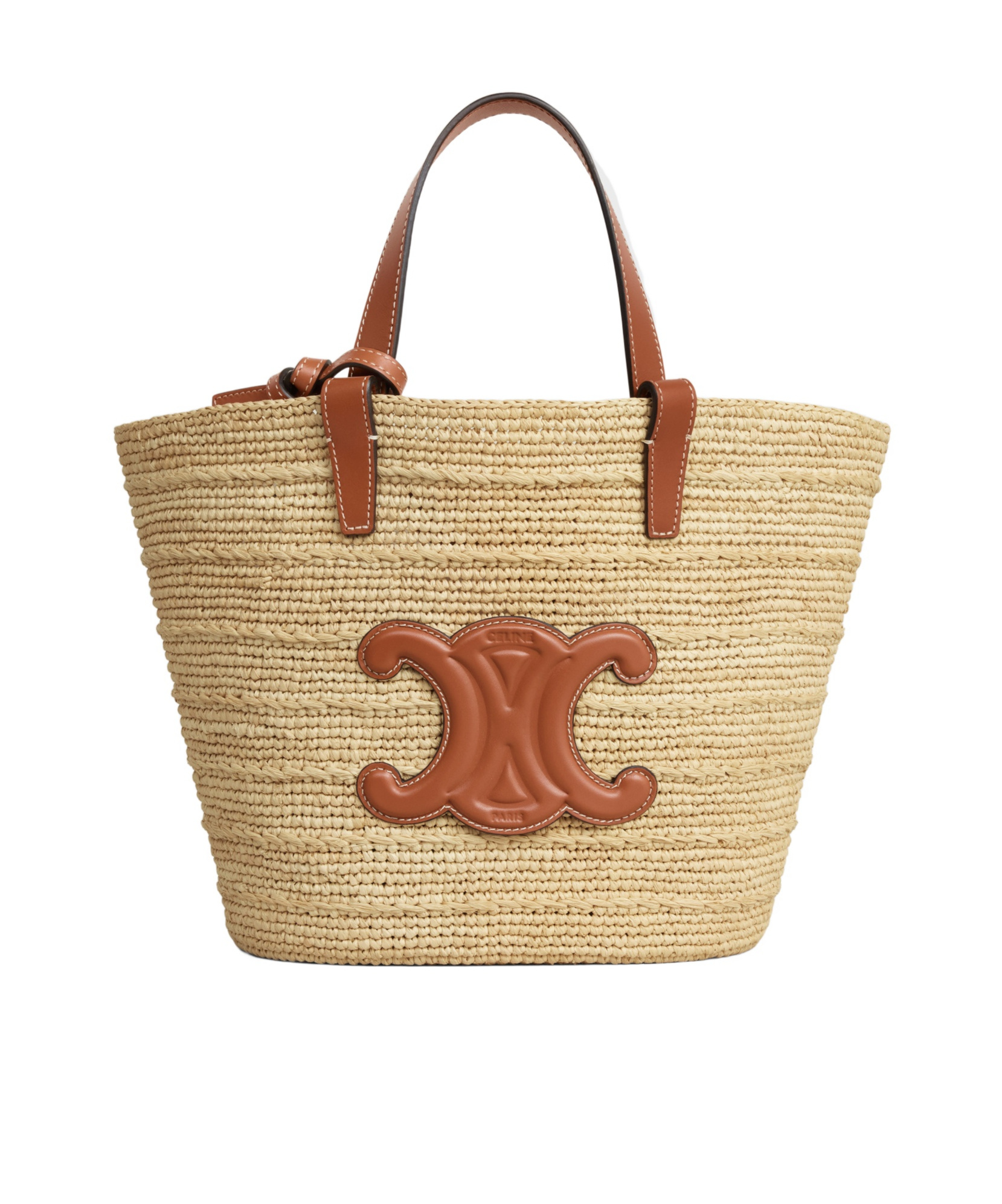 TEEN SUPPLE CELINE CLASSIC PANIER IN Raffia and calfskin