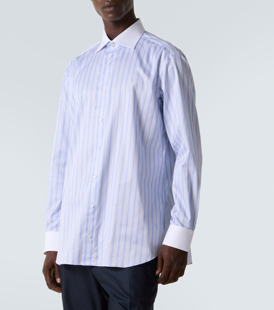 Striped cotton poplin shirt