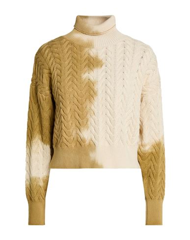 Woman Turtleneck Beige Size S Cotton