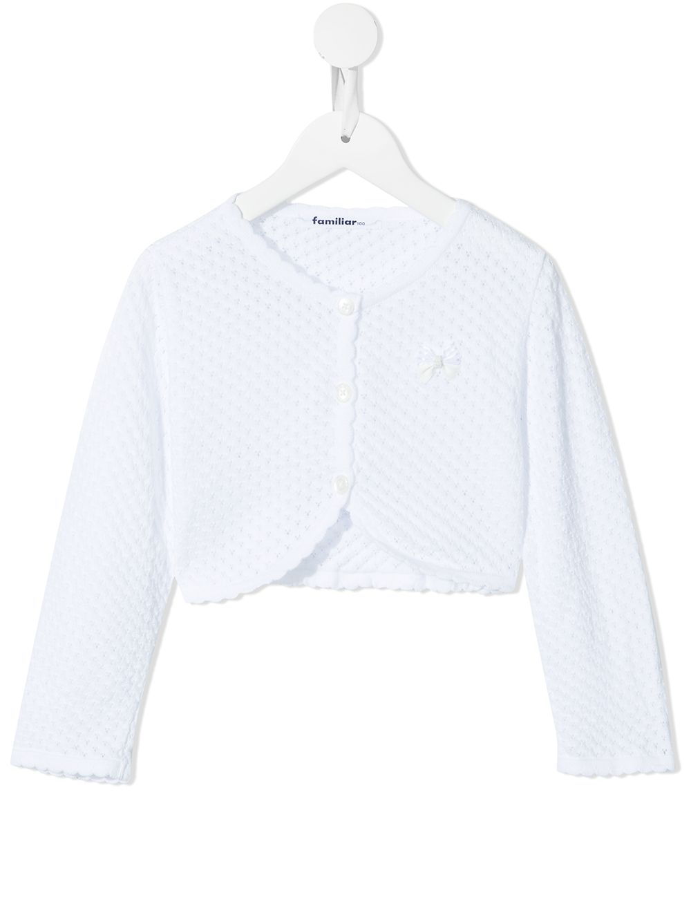 Open-knit cotton cardigan - White