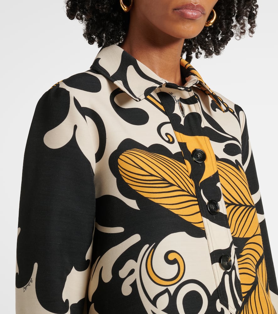 Artemis floral wool-blend minidress