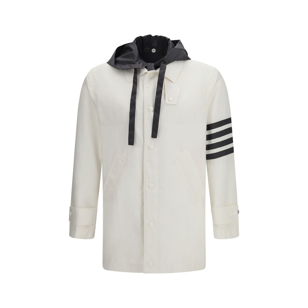 Striped Grosgrain Detail Jacket — White