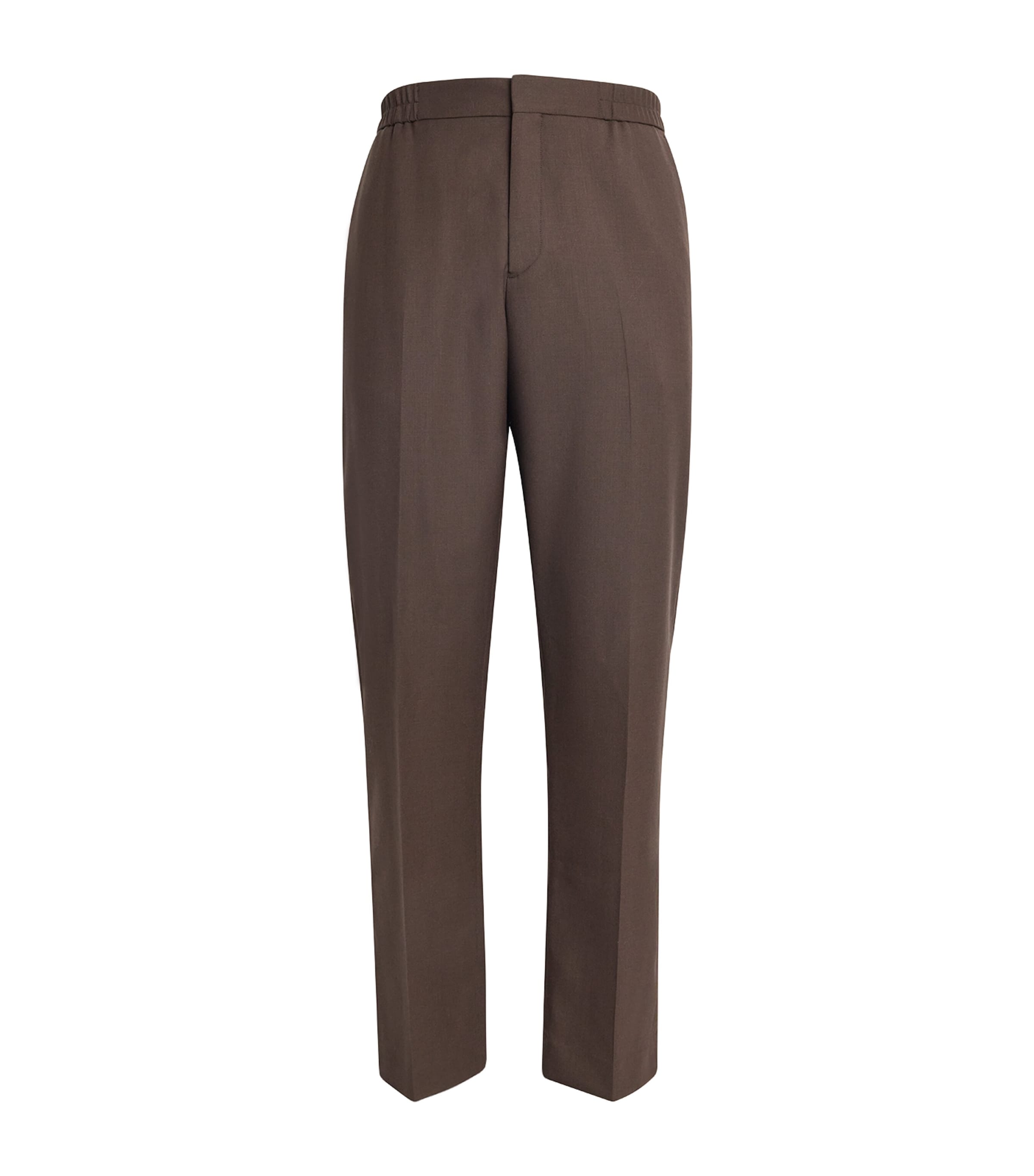 Wool Elasticated Straight Trousers