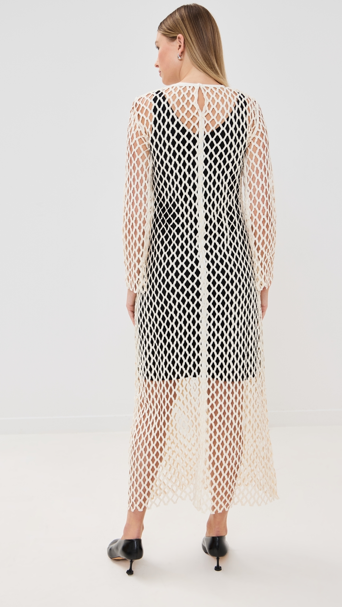 Occasion Lace Shift Dress Off White/Black
