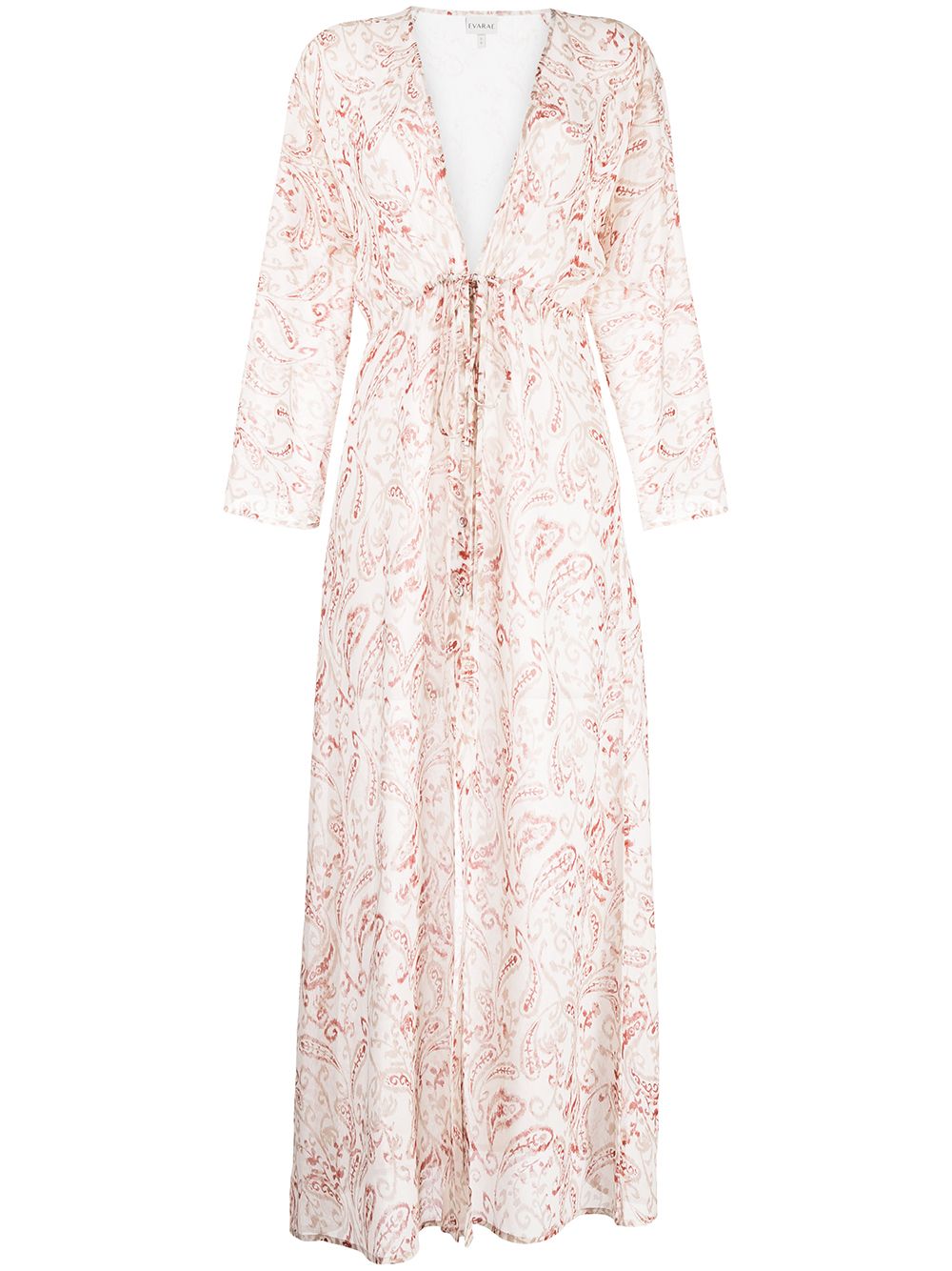 Paisley-print silk maxi dress - White