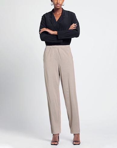 Woman Pants Taupe Size M Cotton