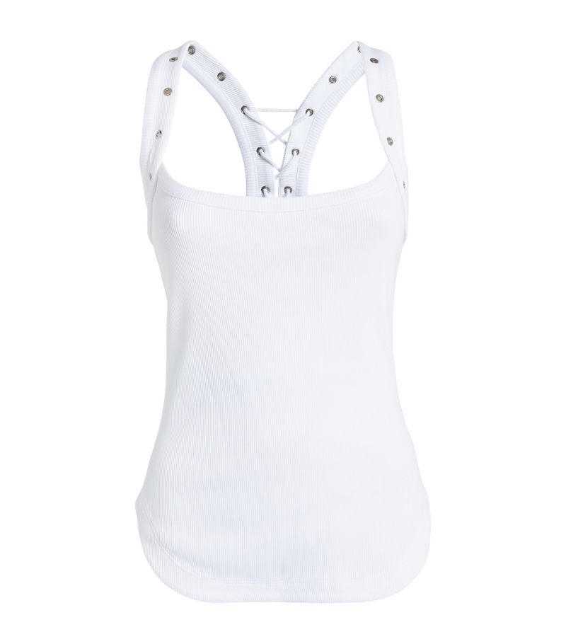Cotton Studded-Strap Tank Top