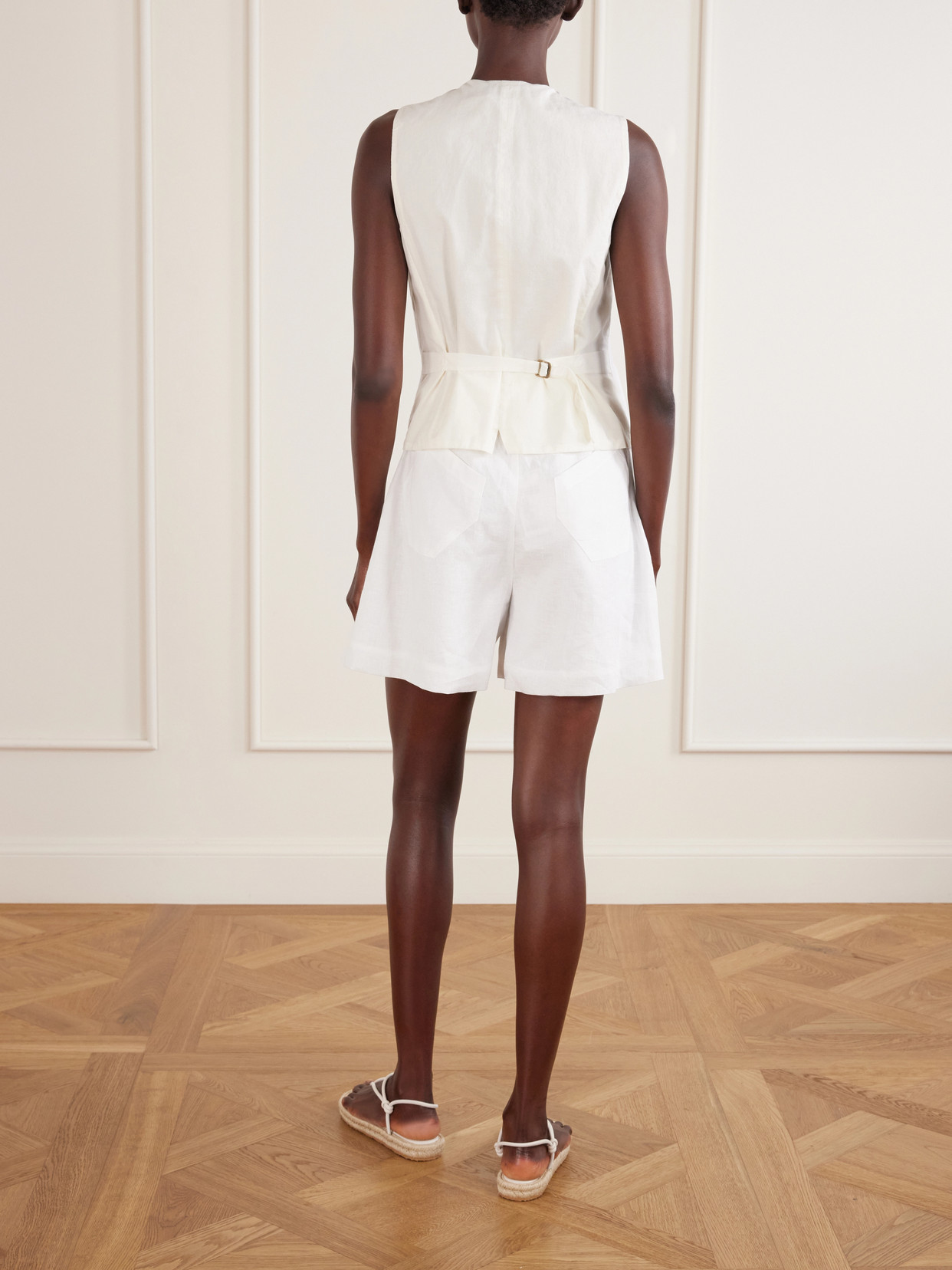 Linen Vest - White