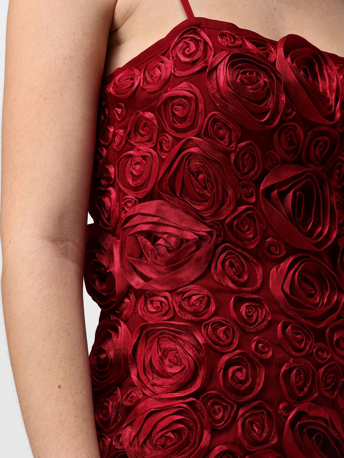 Floral-appliqué mini dress - Black