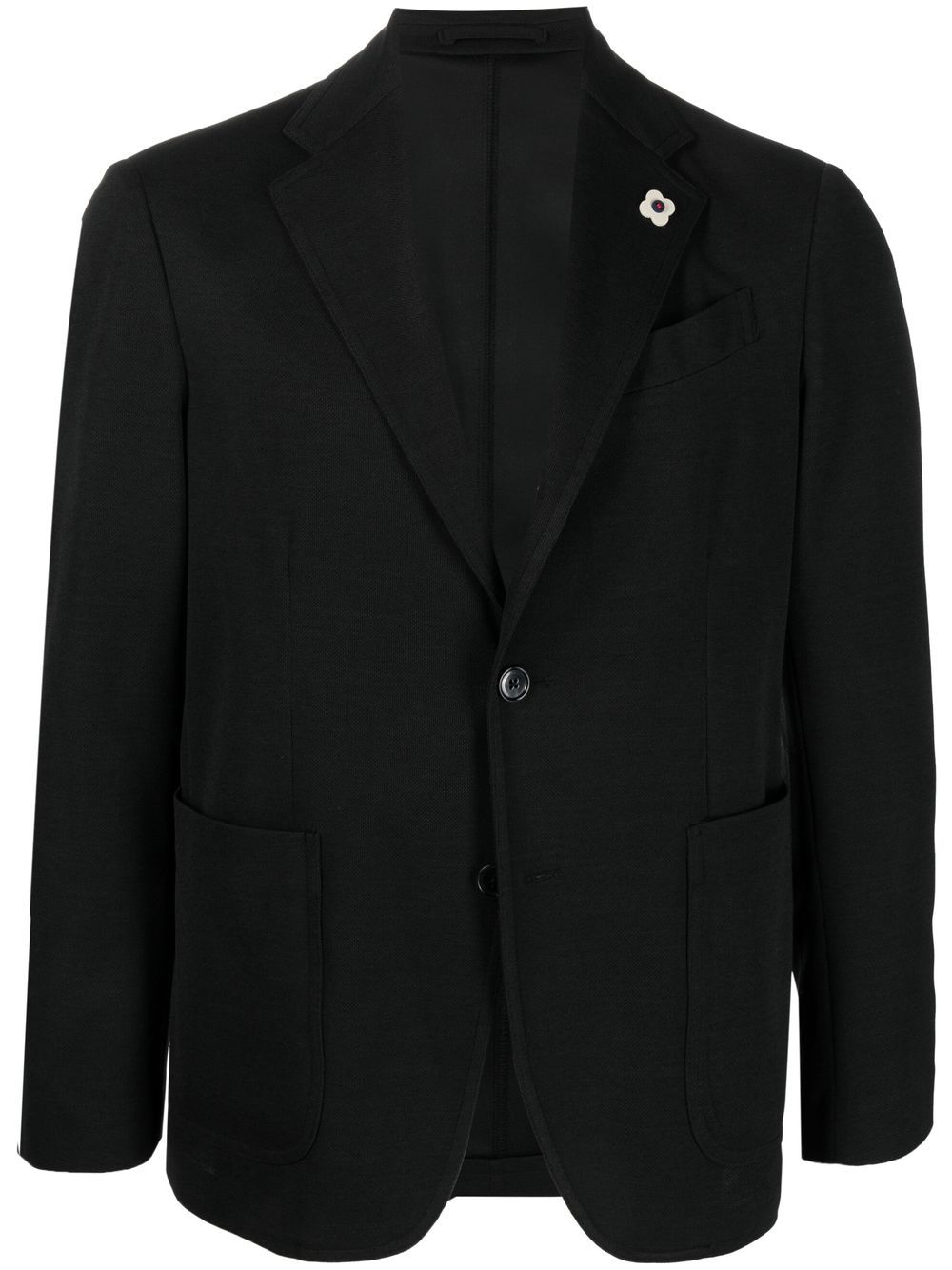 Buttoned-up single-breasted blazer - Black