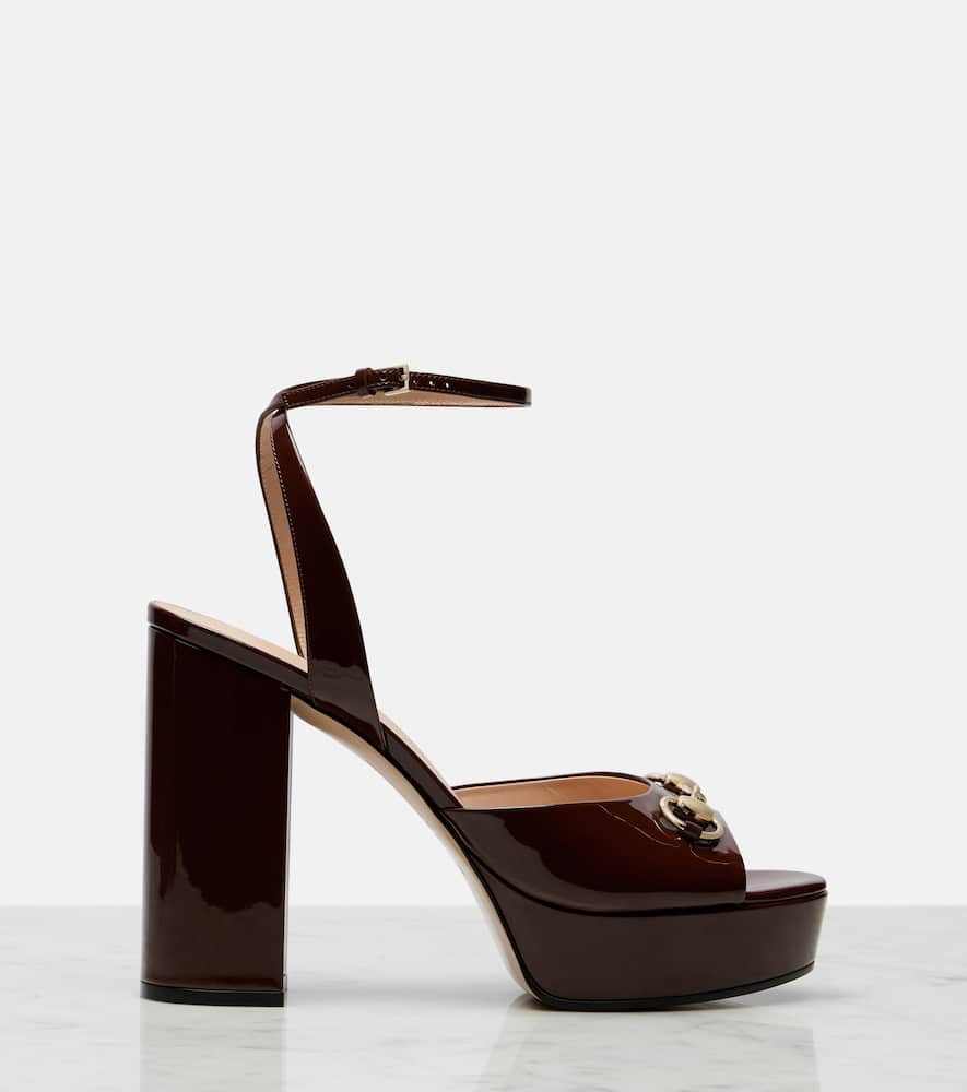 Lady Horsebit 85 patent leather sandals