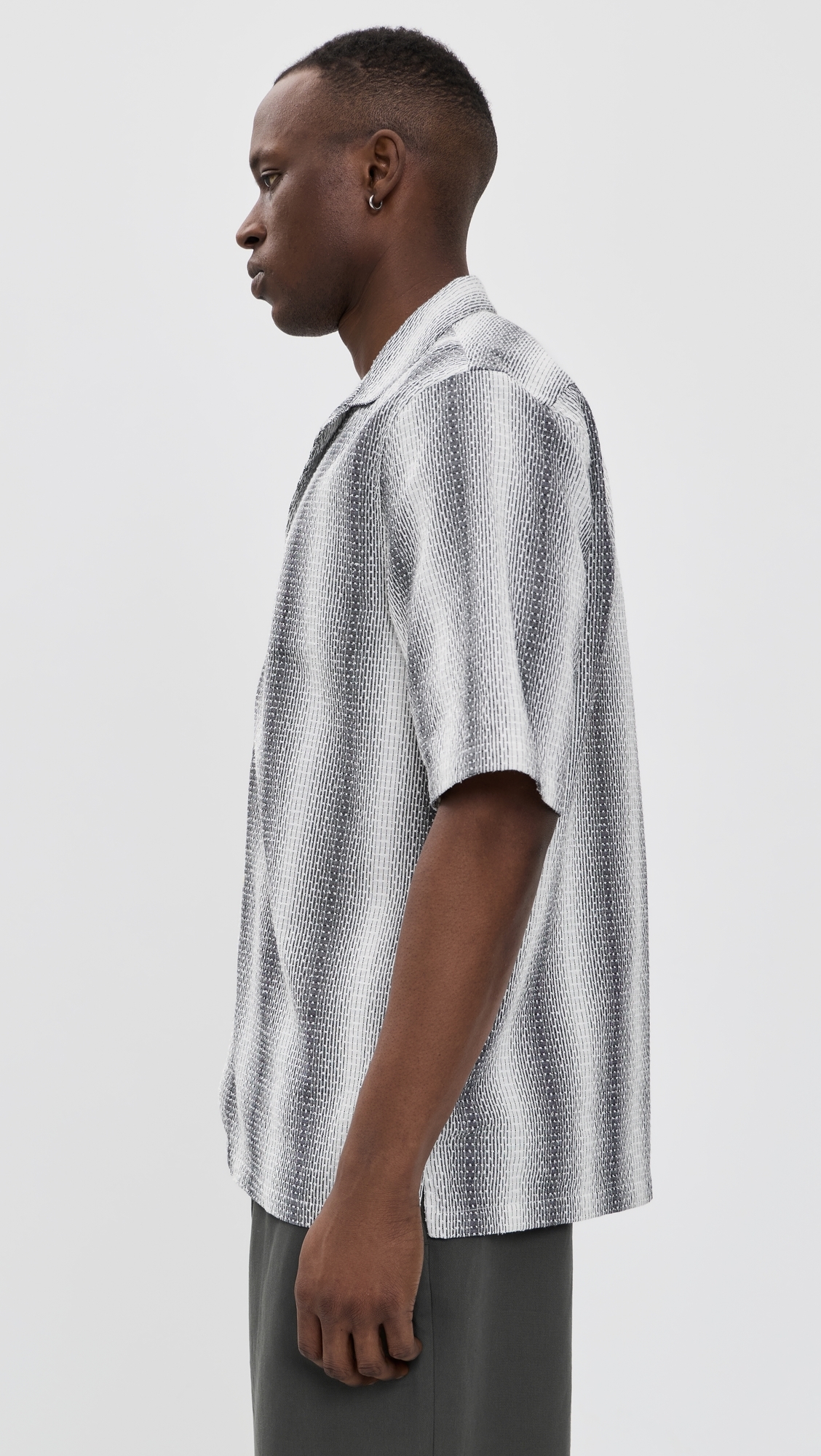 Eren Woven Shirt Midgrey/White