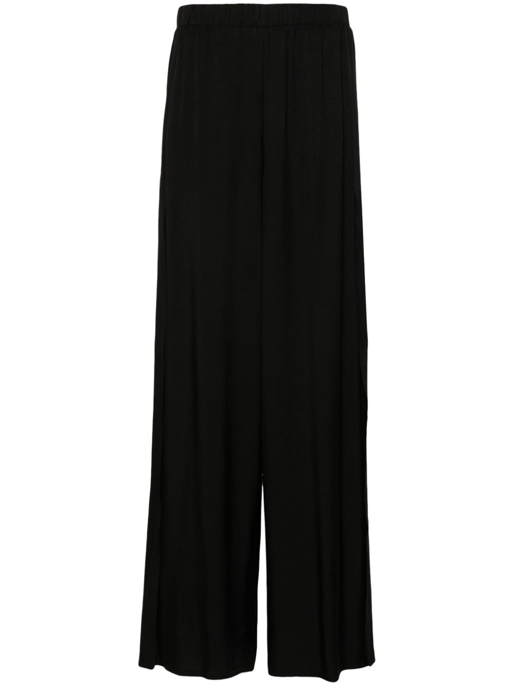 Twill wide trousers - Black