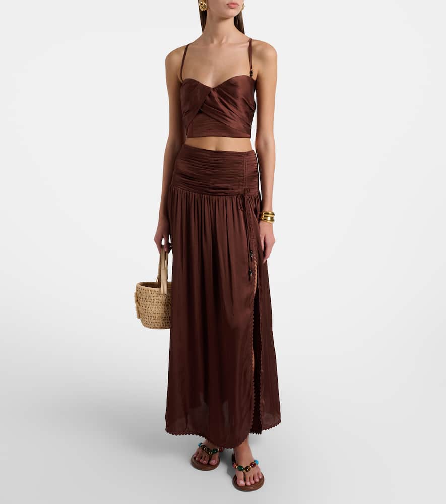 Palmire satin crop top