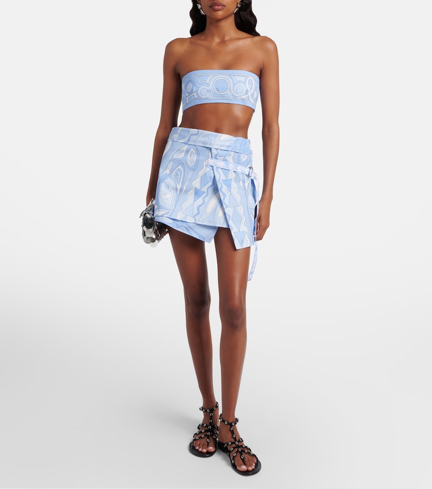 Printed cotton toile bandeau top
