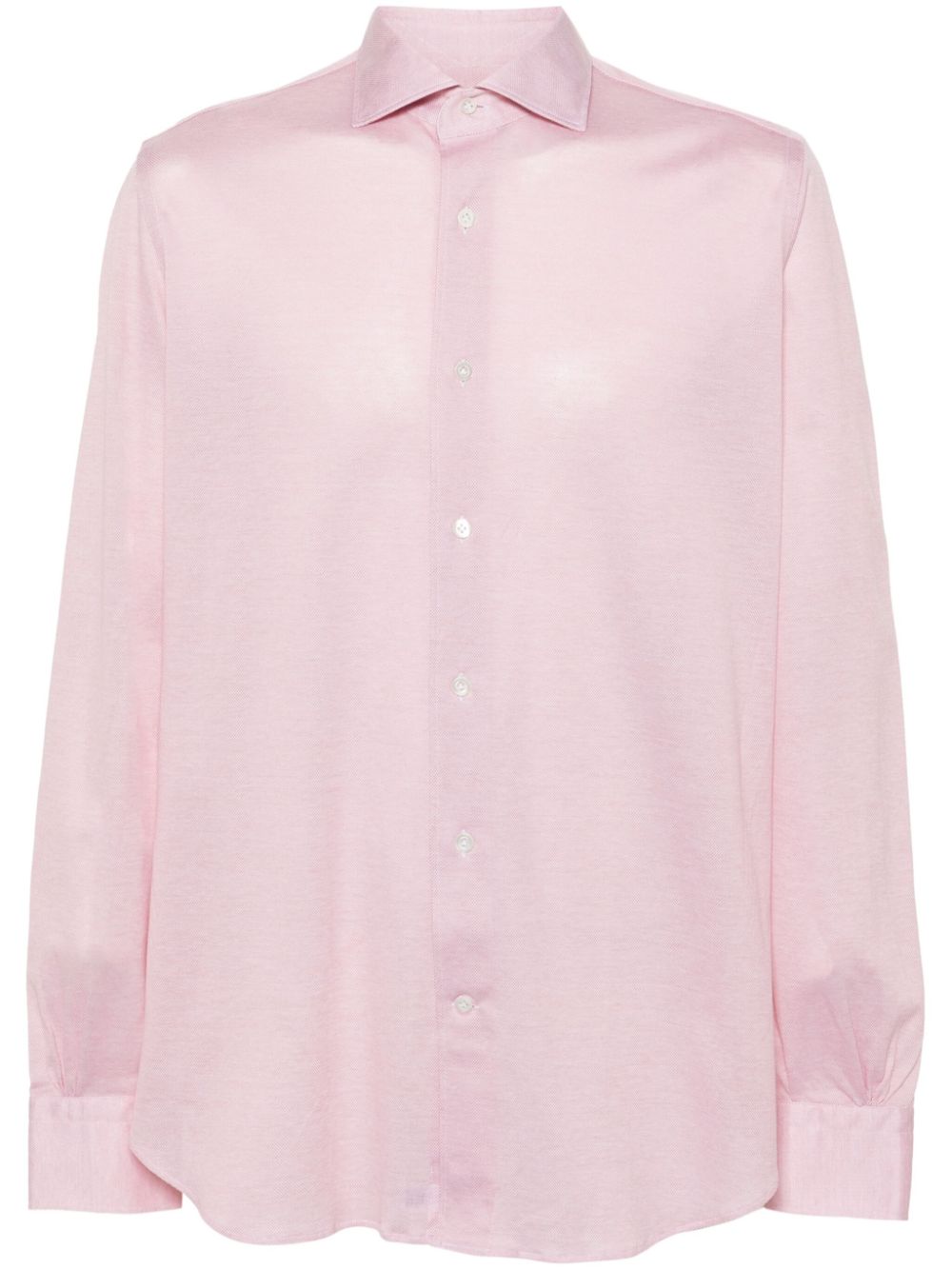 Spread-collar cotton shirt - Pink