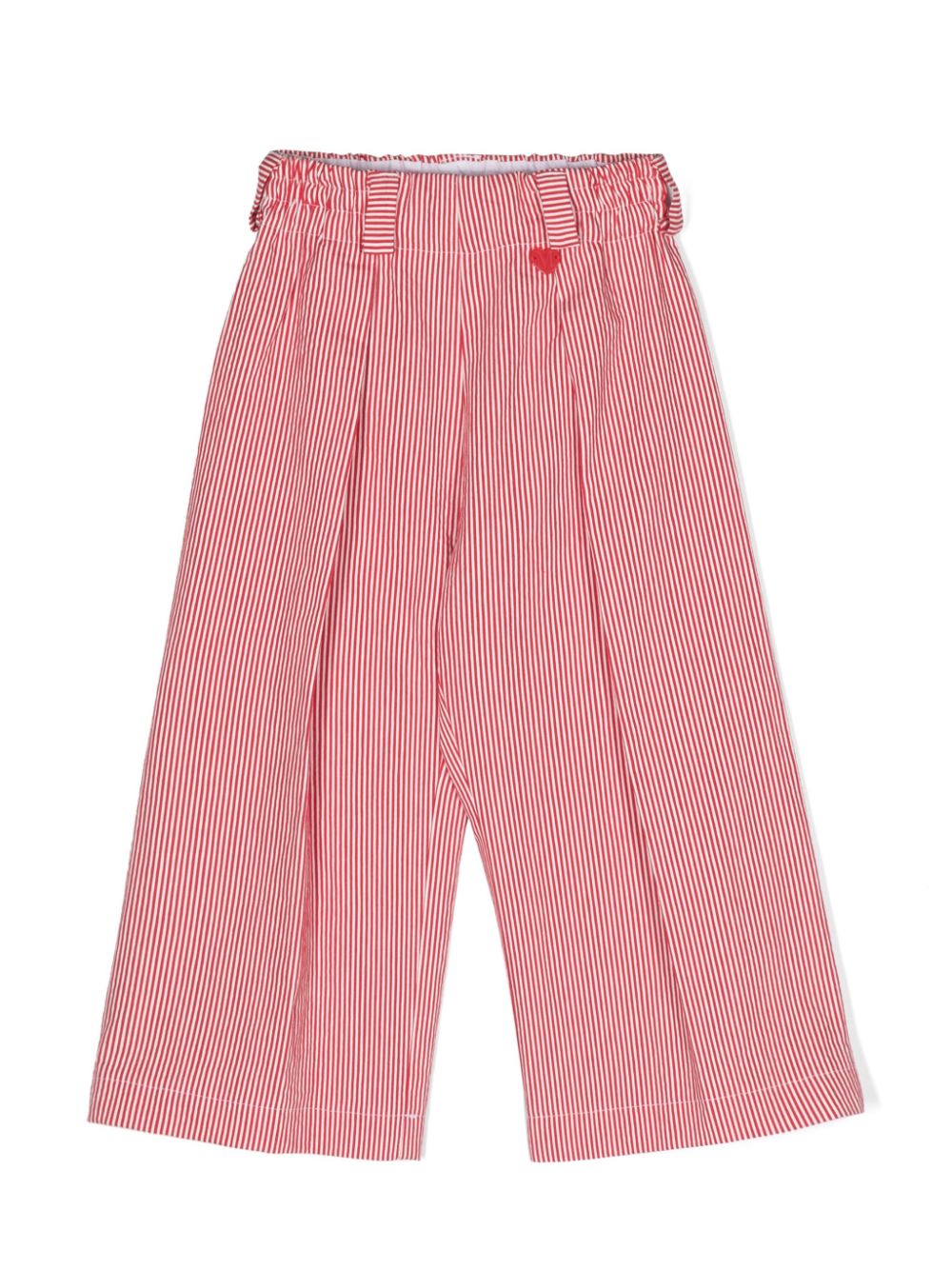 Striped straight-leg trousers - Red