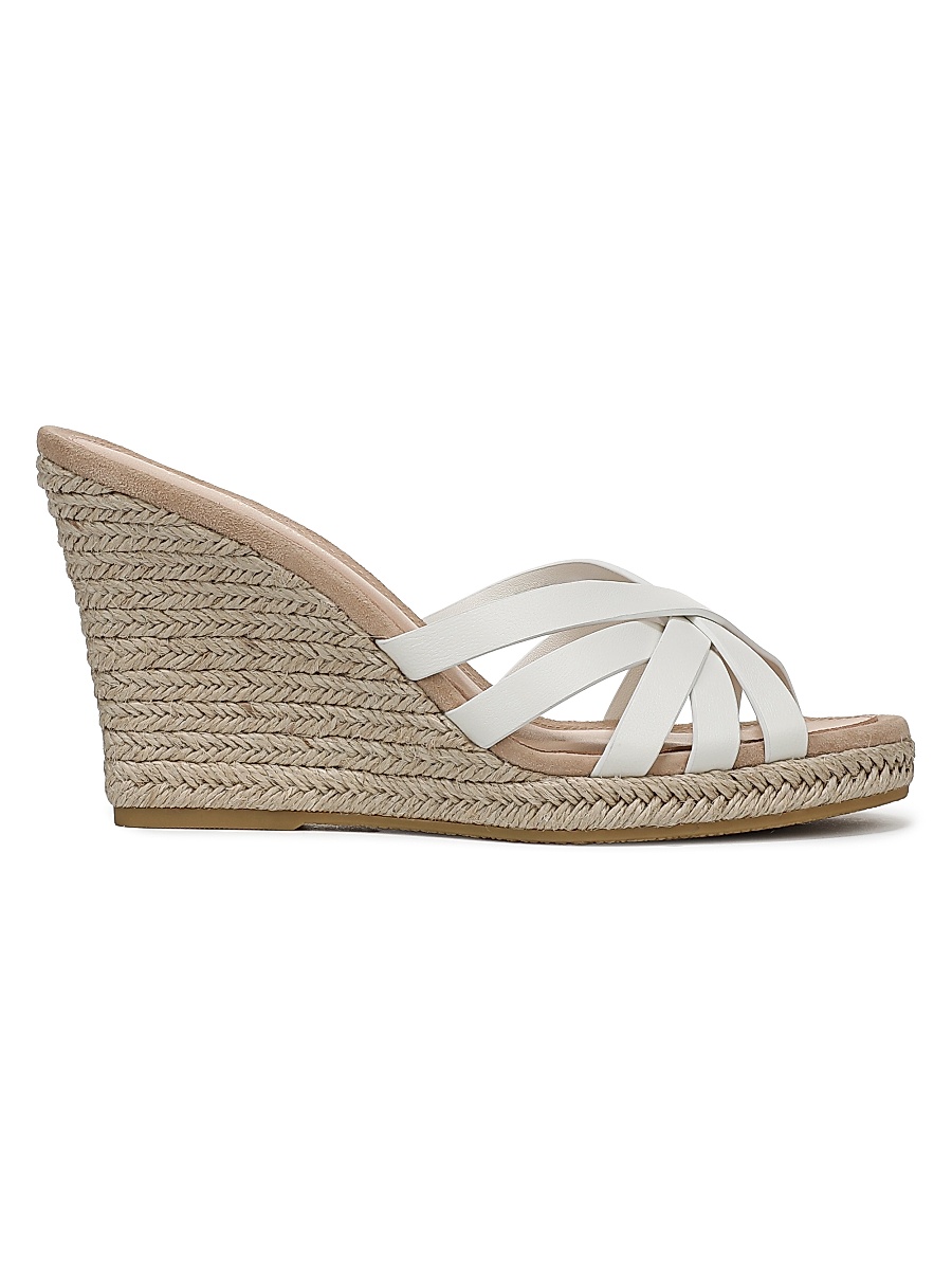 Women's Phylina 90MM Leather Espadrille Wedge Mules - Coconut