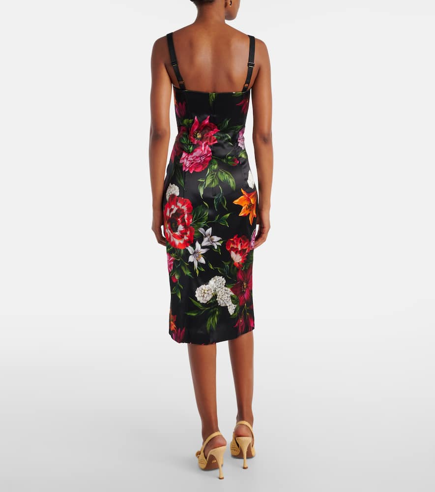 Floral satin midi dress