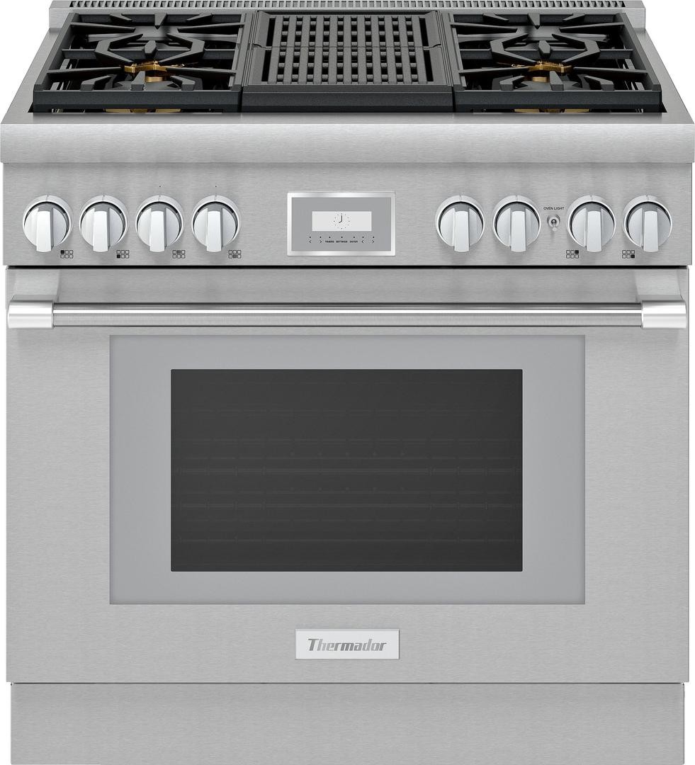 Thermador Pro Harmony Professional 36" Natural Gas Range PRG364WLH