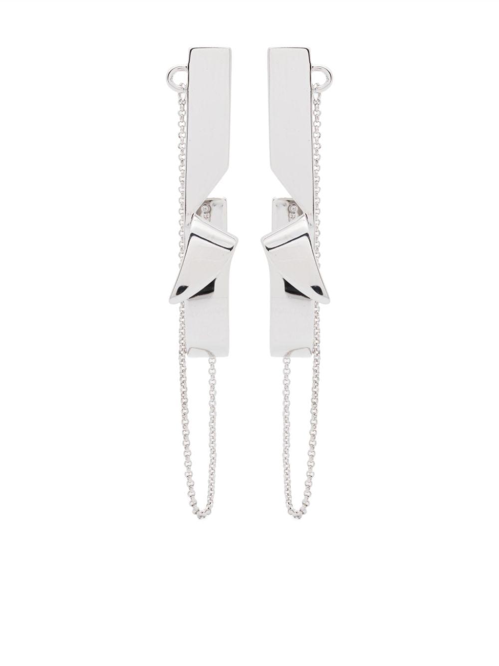 Folded hoop earrings - Silver