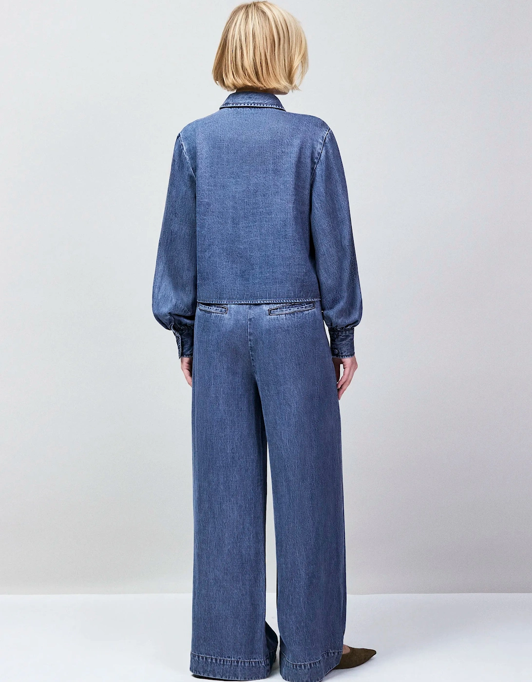 RO&ZO Women's Blue Lyocell Denim Tailored Jean