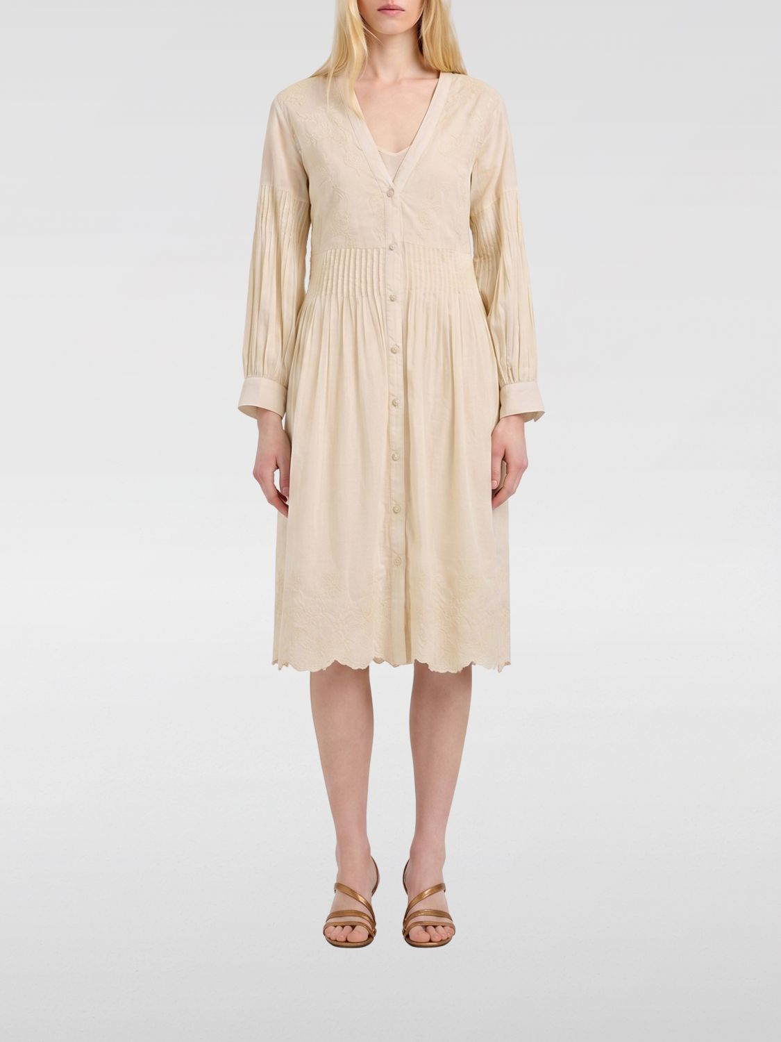 MOMONÌ Dress Woman color Beige