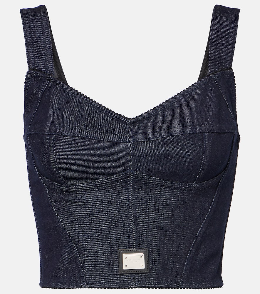 Denim bustier top