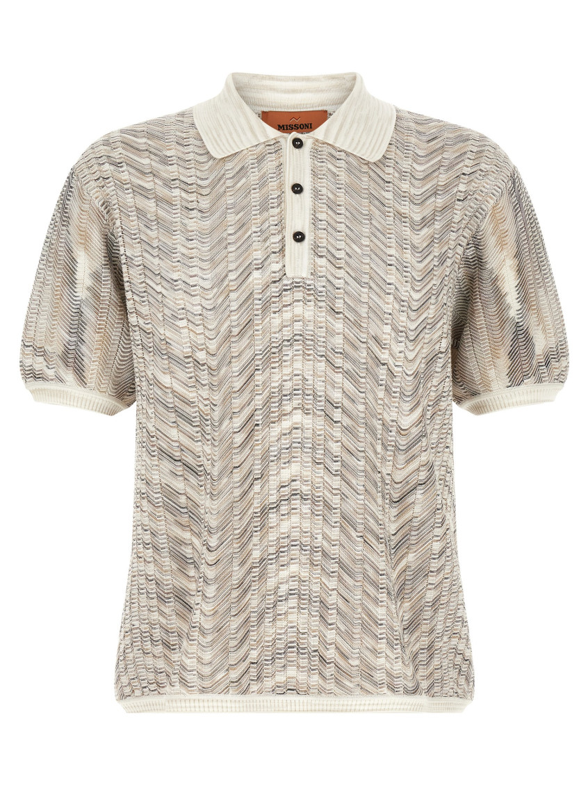 Missoni - zigzag knit polo shirt ribbed collar