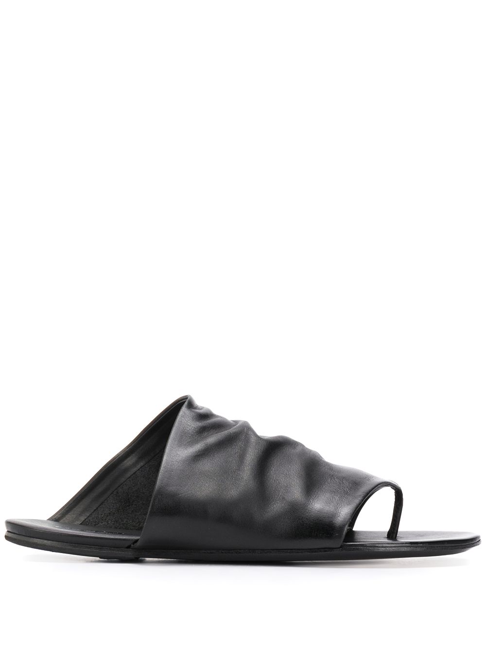 Thong strap flat slides - Black