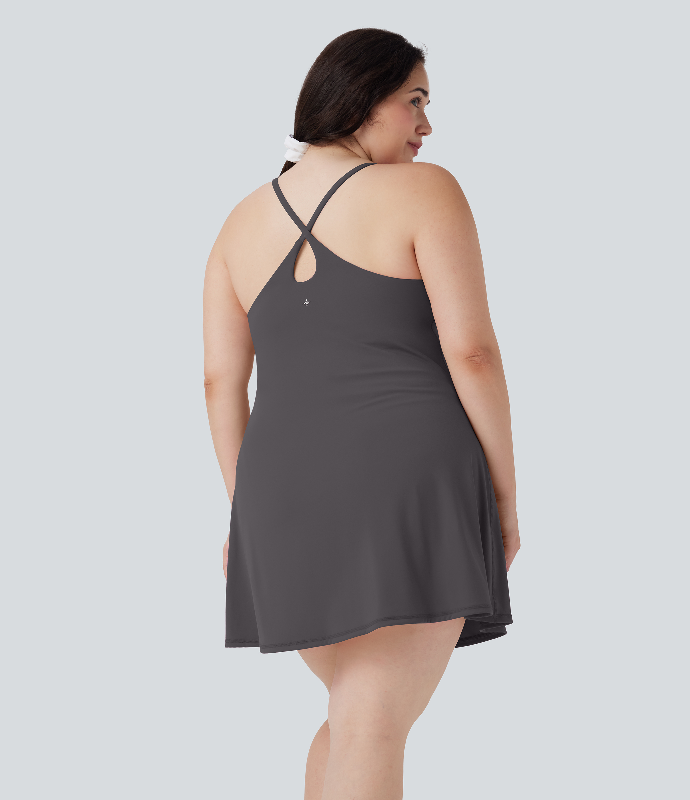 SoftlyZero™ Plush Active Plus Size Dress-Longer Length-Easy Peezy Edition Workout Dress - Magnet